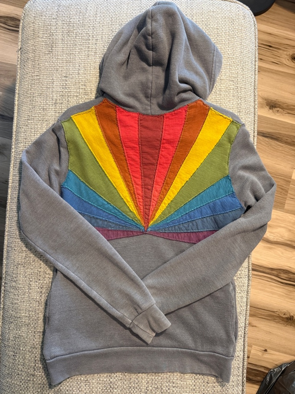 VTG Aviator Nation Sunburst Full Zip Hoodie Gray Size XS - Flawed